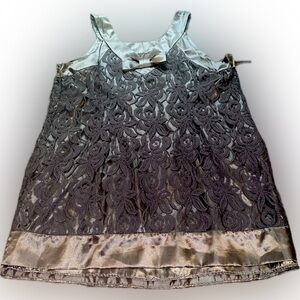 Fashion Bug Black Satin and Lace Dress